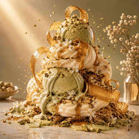 Gertie Pistachio Crush soy candle inspired by creamy pistachio gelato vanilla swirl and caramel drizzle
